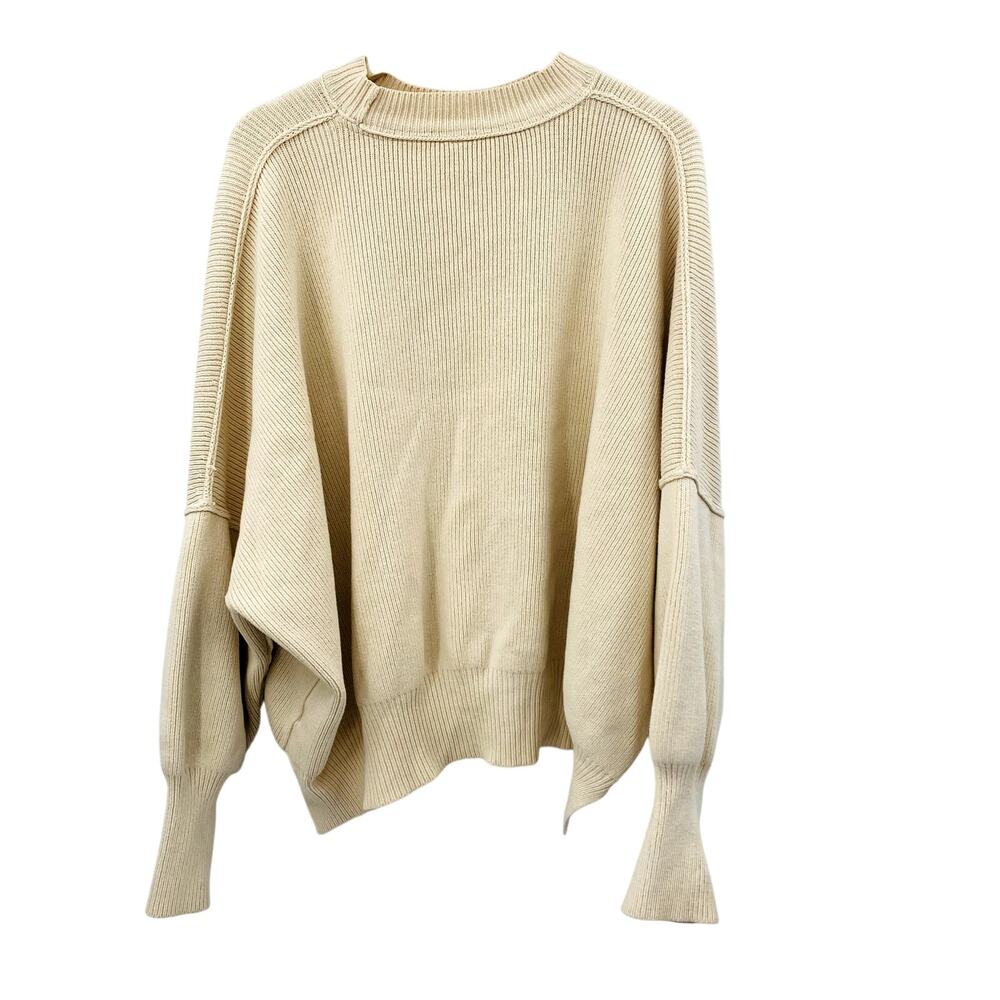 Free people Cream Ribbed Easy Street Sweater tunic - Picture 4 of 7